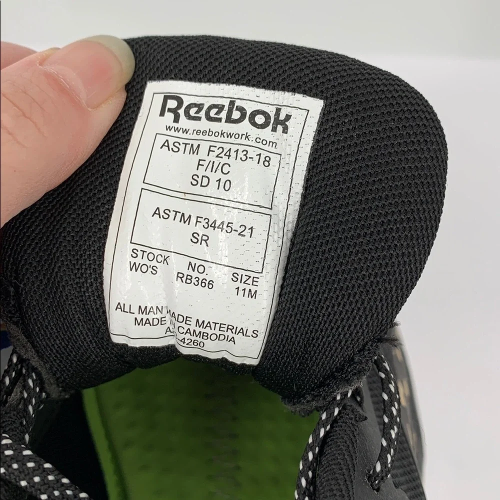 Reebok Nanoflex Work sneakers shoe composite toe RB366 lace-up black women 11